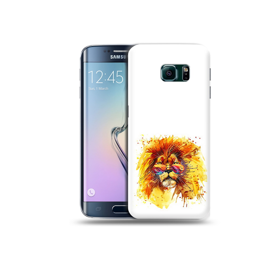 

Чехол MyPads Tocco для Samsung Galaxy S6 Edge лев в очках, Прозрачный, Tocco