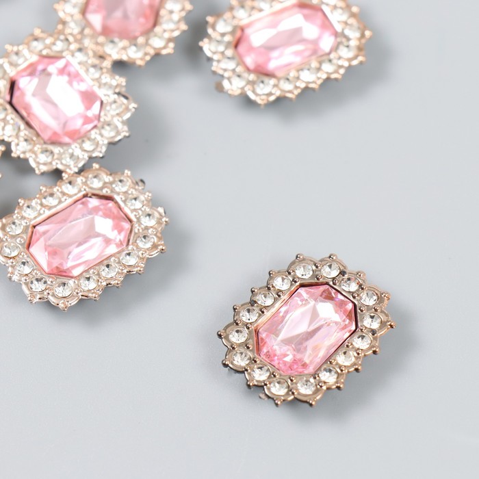 

Декор для творчества пластик, стразы Медальон восьмиугольный н-р 10 шт розовый 1,8х2,4 см, Золотистый;прозрачный;розовый