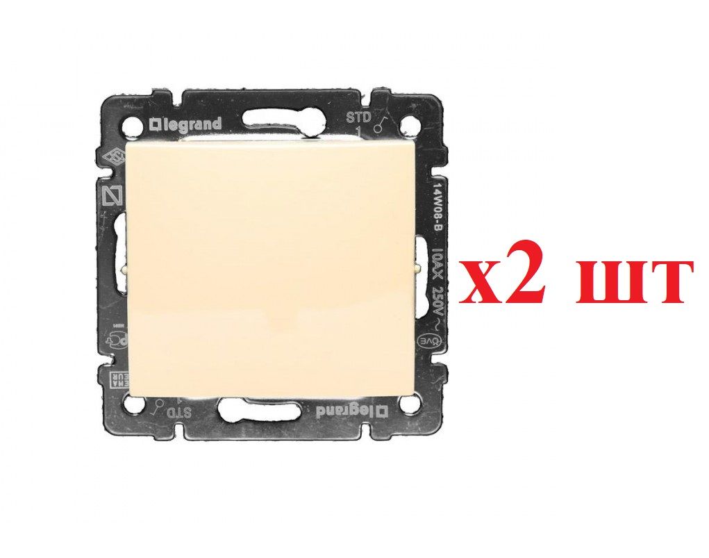 

Legrand Valena Крем Выключатель 1-клавишный 774301 (2шт), Бежевый, Valena Classic_Скрытый