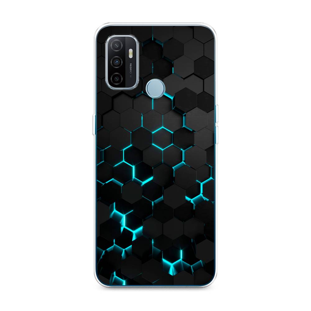 фото Чехол awog "соты бирюзовые" для oppo a53