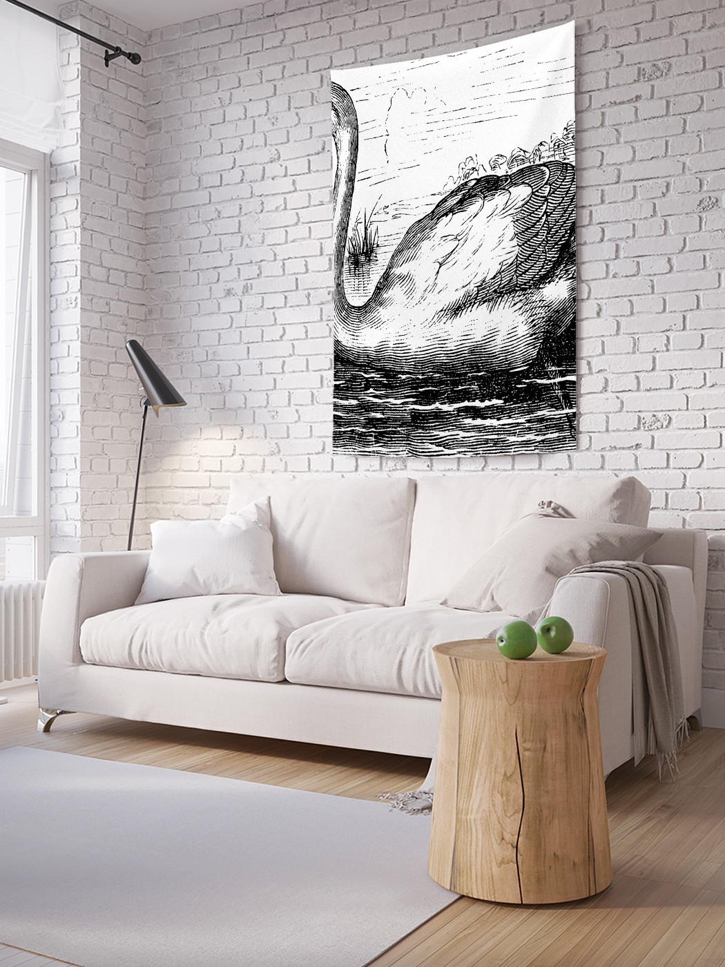 

Вертикальное фотопанно на стену JoyArty Лебедь на воде 150x200 см, Лебедь на воде
