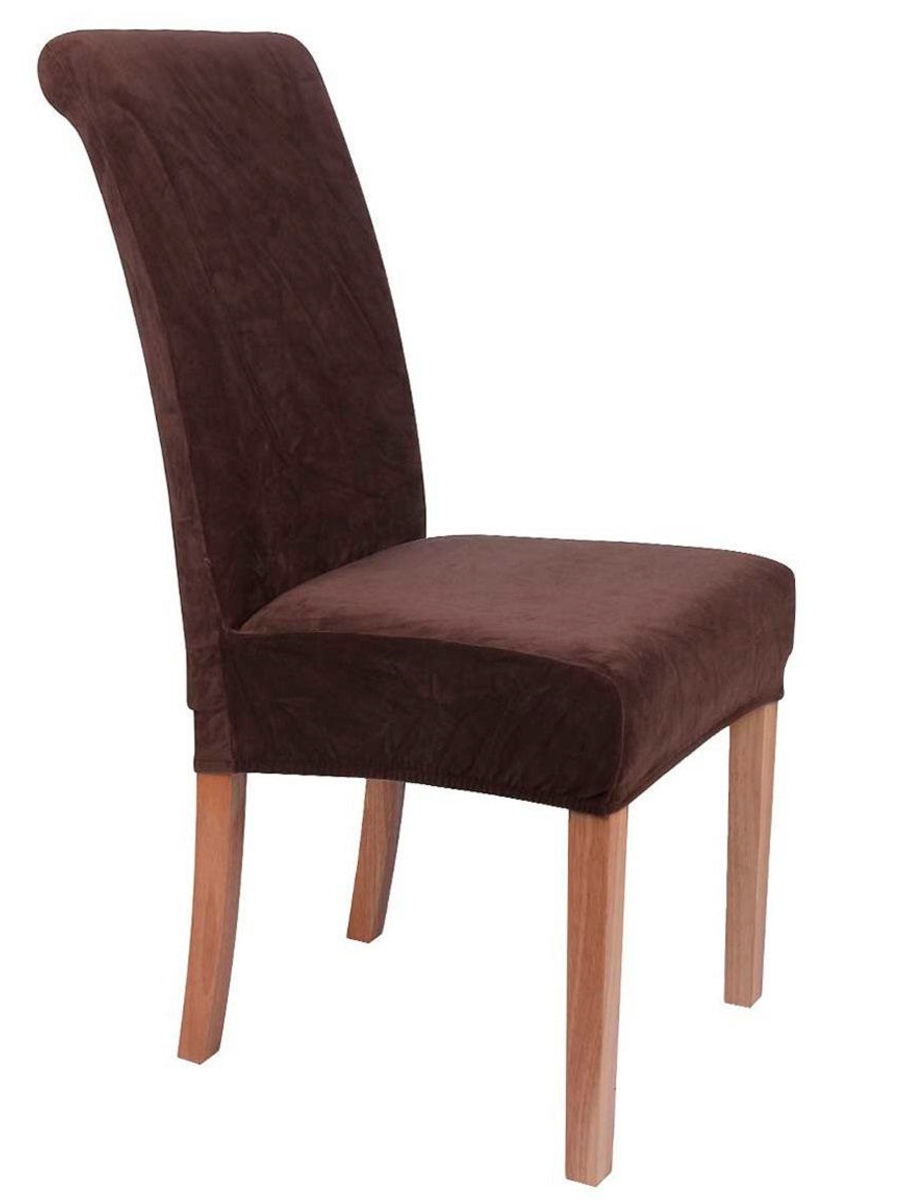 Чехол на стул с высокой спинкой Виктория хоум декор Бруклин Премьер коричневый