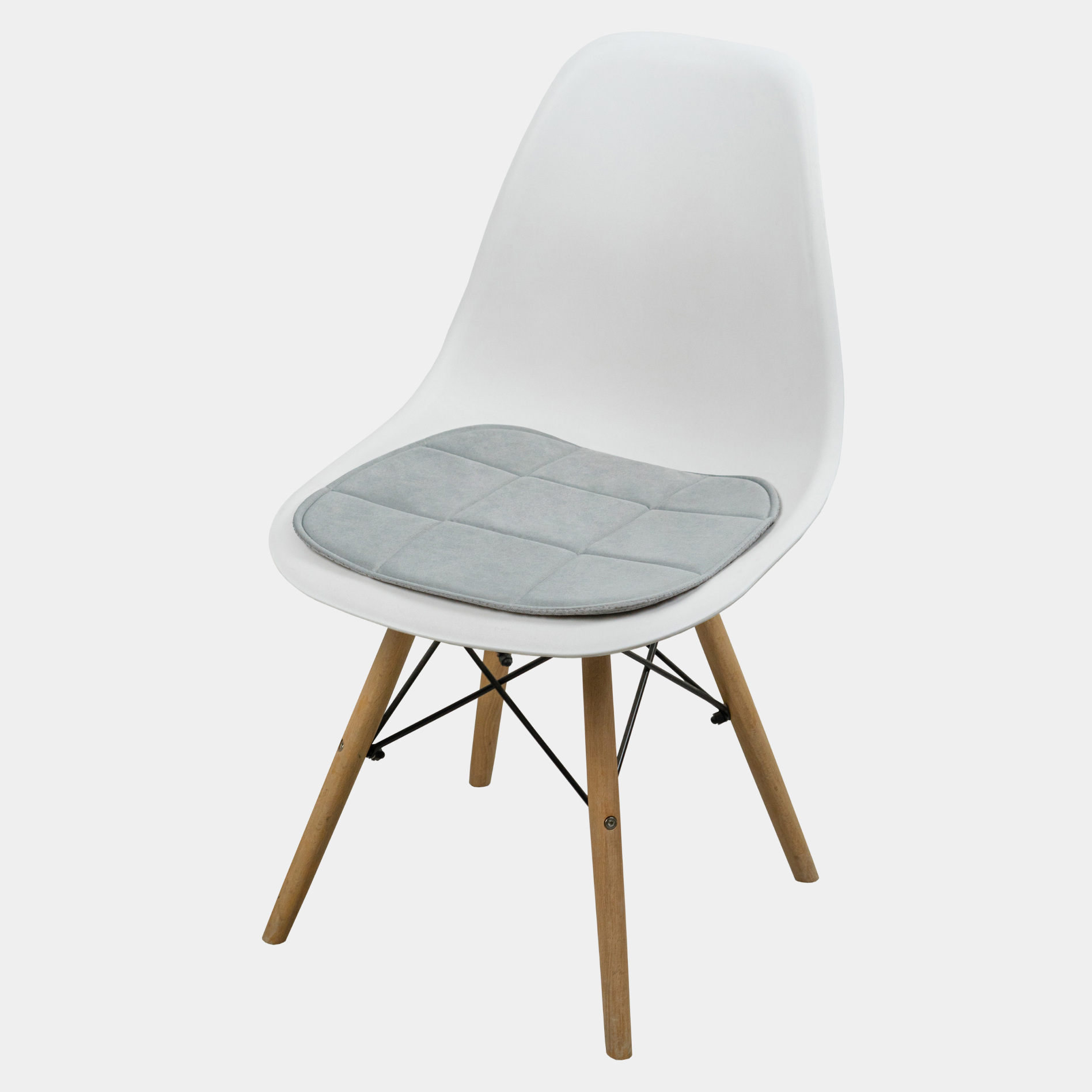 фото Подушка на стул противоскользящая chiedocover из велюра, 39х40, светло-серый