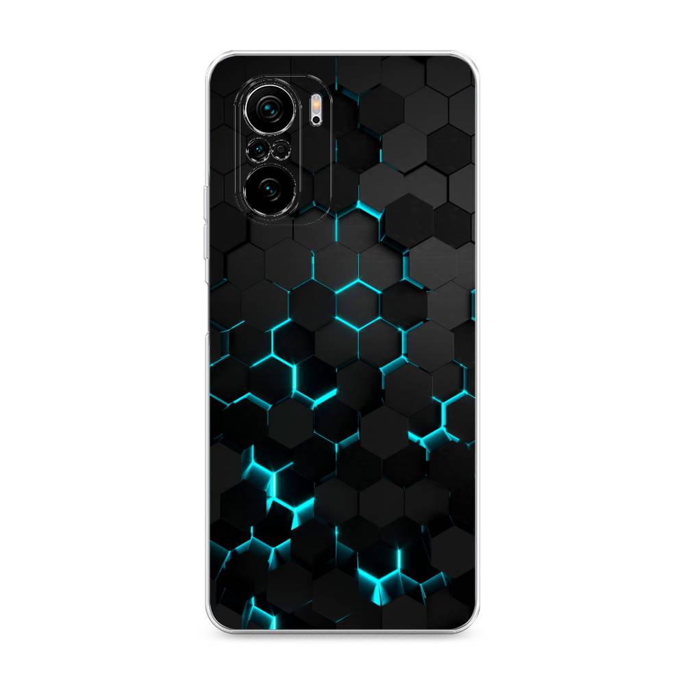 фото Чехол awog "соты бирюзовые" для xiaomi poco f3