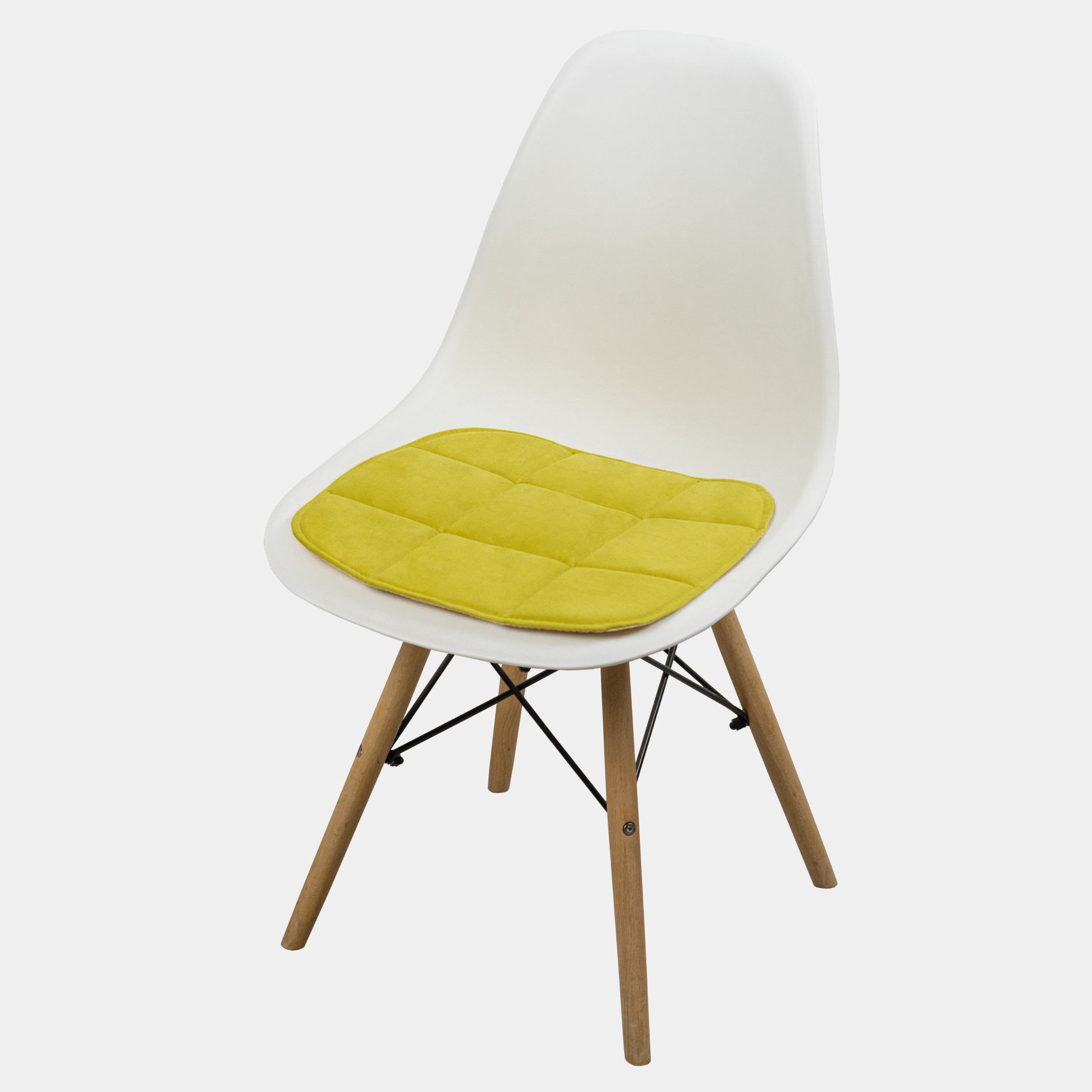 фото Подушка на стул противоскользящая chiedocover из велюра, 39х40, желтый