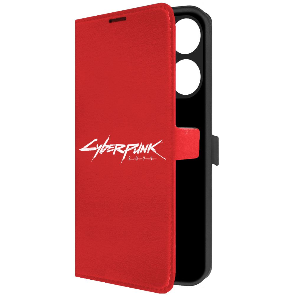

Чехол-книжка Krutoff Eco Book для Tecno Pop 7 Сyberpunk 2077 красный