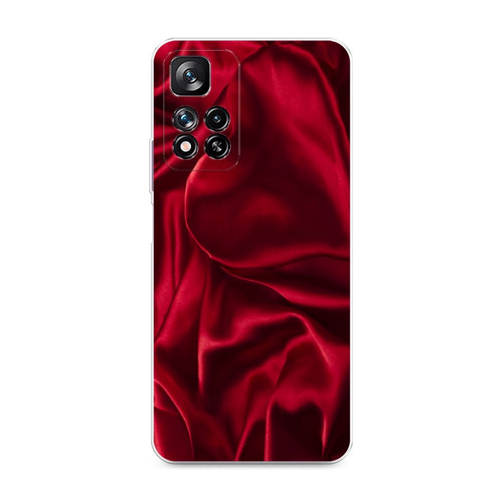 фото Силиконовый чехол "текстура красный шелк" на xiaomi redmi note 11 pro plus awog