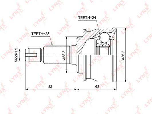 

Шрус Наружный LYNXauto CO-3869