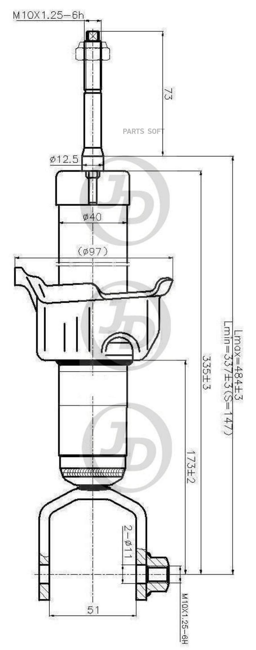 

Амортизатор Газомасляный Задний /341094/ Just Drive арт. JAA0205