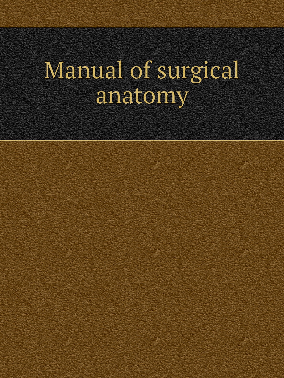 

Manual of surgical anatomy