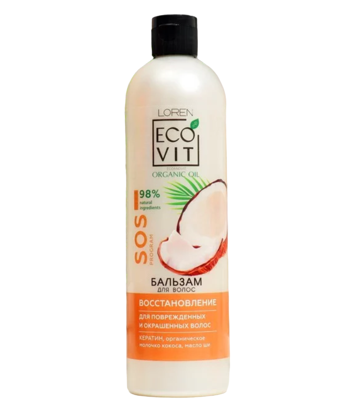 Бальзам для поврежденных и окрашенных волос ECOandVIT Organic Oil Восстановление 500мл
