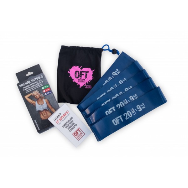 

Набор из 5 мини-эспандеров одного сопротивления (20 LBS) FT-PP20, FT-PP20