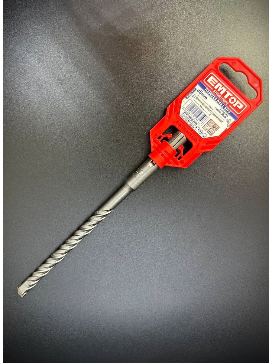 Сверло по бетону для дрели, EMTOP, сверло победитовое ударное 8X160 mm, EHDR10802