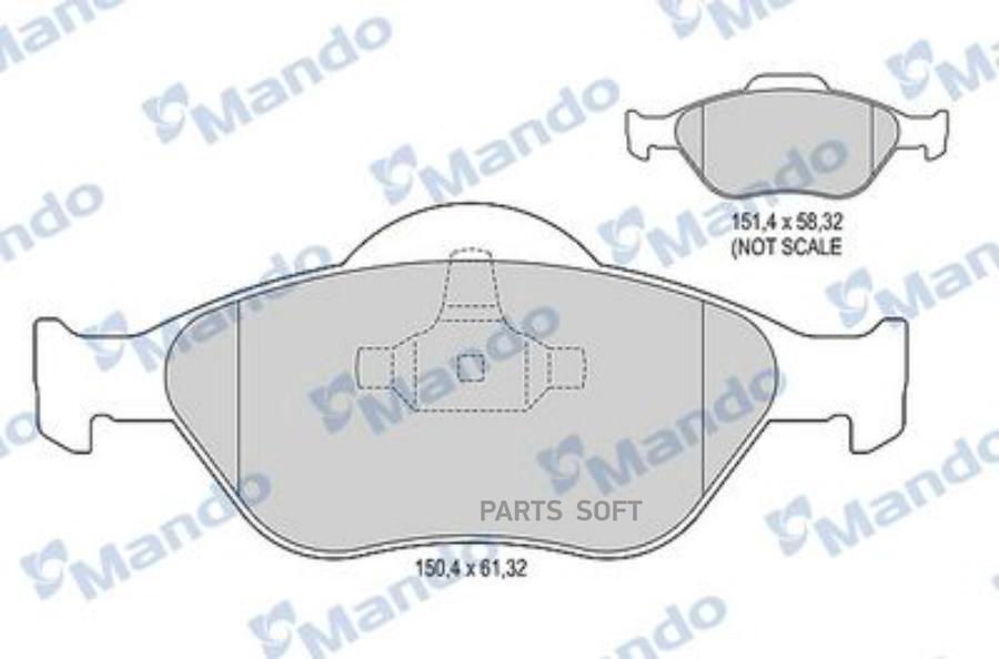 

Колодки тормозные TOYOTA Yaris (06-) (1.0/1.3/1.5) передние (4шт.) MANDO 1шт