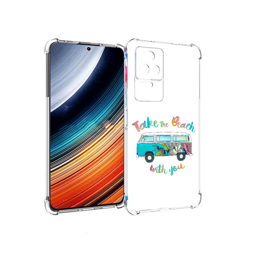 

Чехол MyPads Хиппи автобус для Xiaomi Redmi K40S/Poco F4, Прозрачный, Tocco