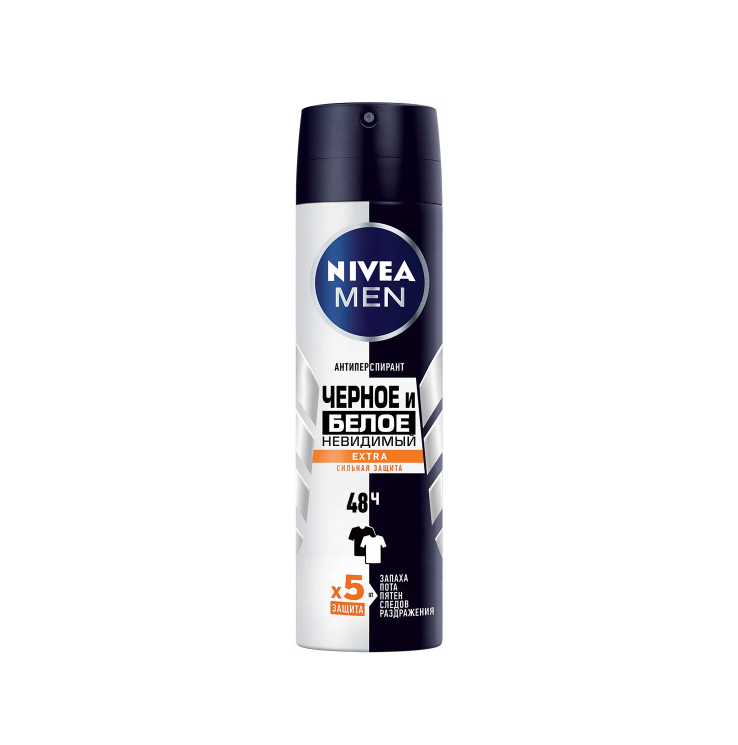 Дезодорант-спрей NIVEA Черное и Белое,Невидимый Extra,150 мл,2 шт nivea антиперспирант arctic cool спрей