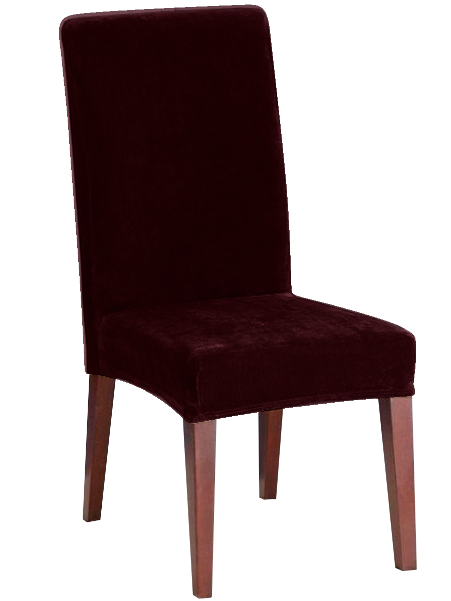фото Чехол на стул с высокой спинкой виктория хоум декор бруклин премьер темно-бордовый