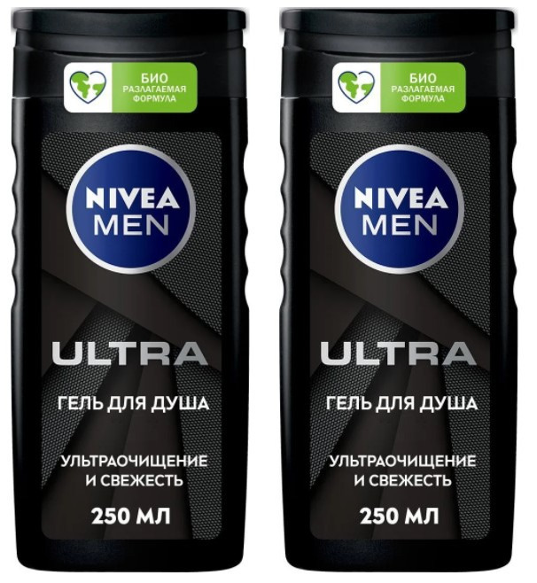 Гель для душа NIVEA ultra men 250мл 2шт