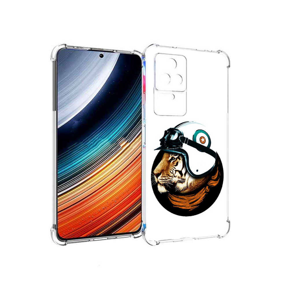 

Чехол MyPads Тигр в шлеме для Xiaomi Redmi K40S/Poco F4, Прозрачный, Tocco
