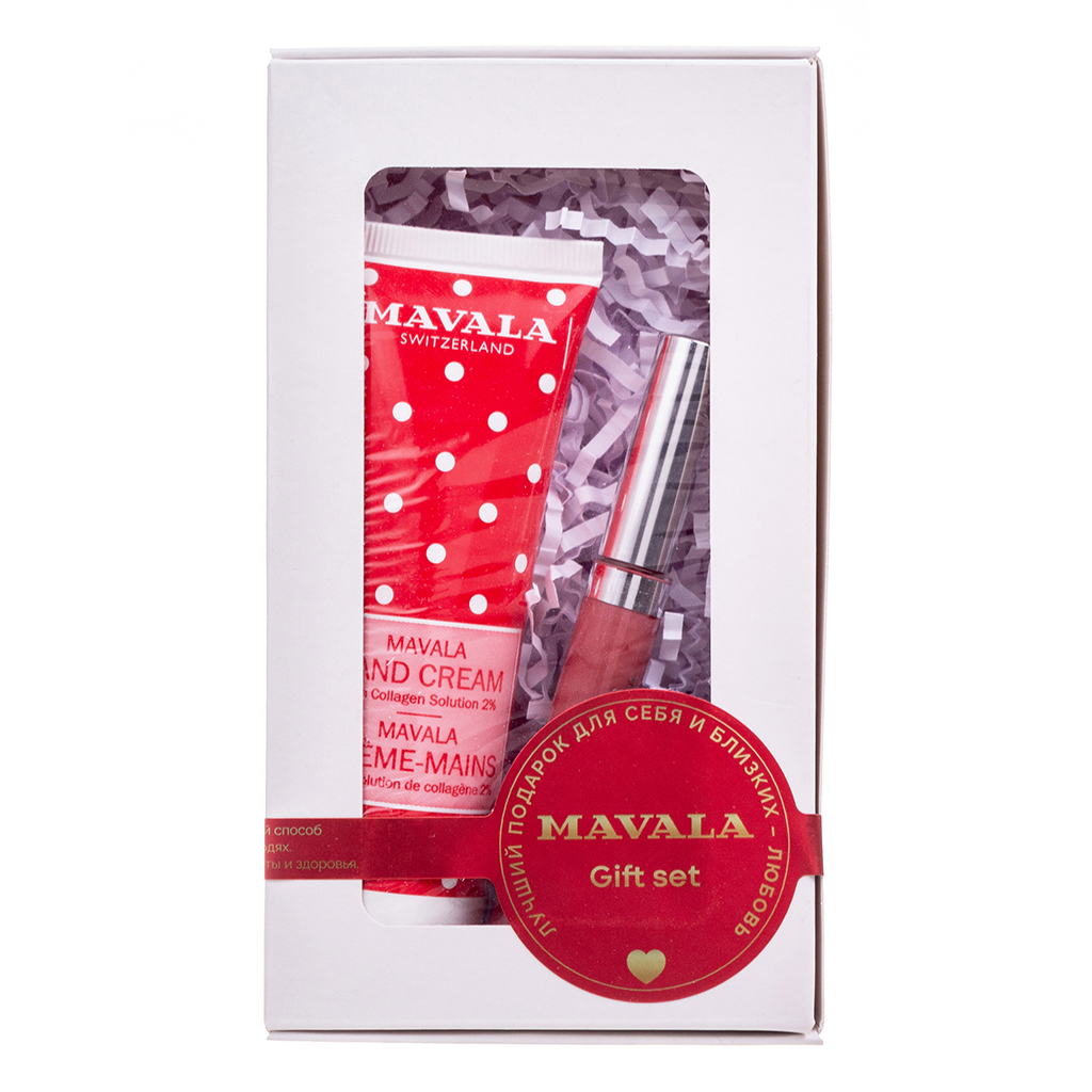 

Подарочный набор Mavala крем для рук и блеск для губ Капкейк