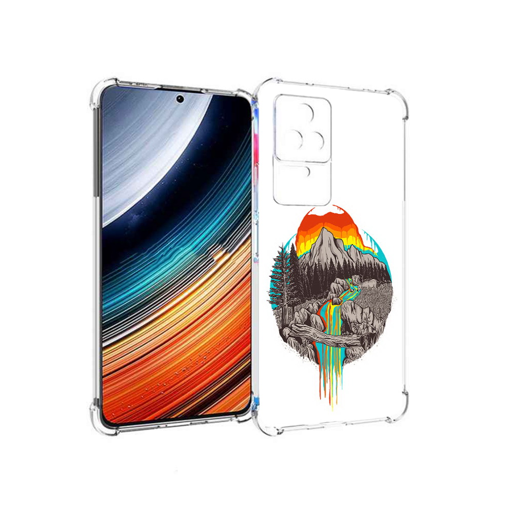 

Чехол MyPads Радужный водопад для Xiaomi Redmi K40S/Poco F4, Прозрачный, Tocco