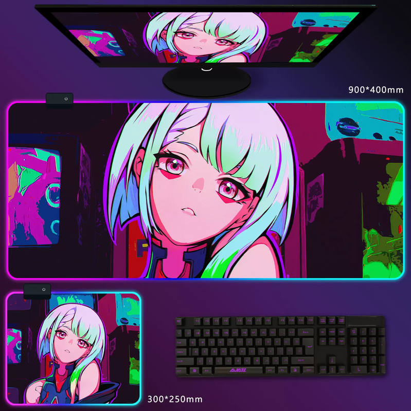 

Игровой коврик для мыши и клавиатуры NoBrand RGBmp-02 (MP-2), Разноцветный, RGBmp-02