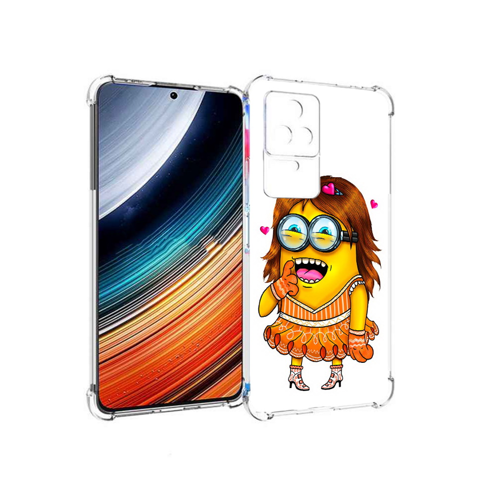 

Чехол MyPads Миньон девочка для Xiaomi Redmi K40S/Poco F4, Прозрачный, Tocco