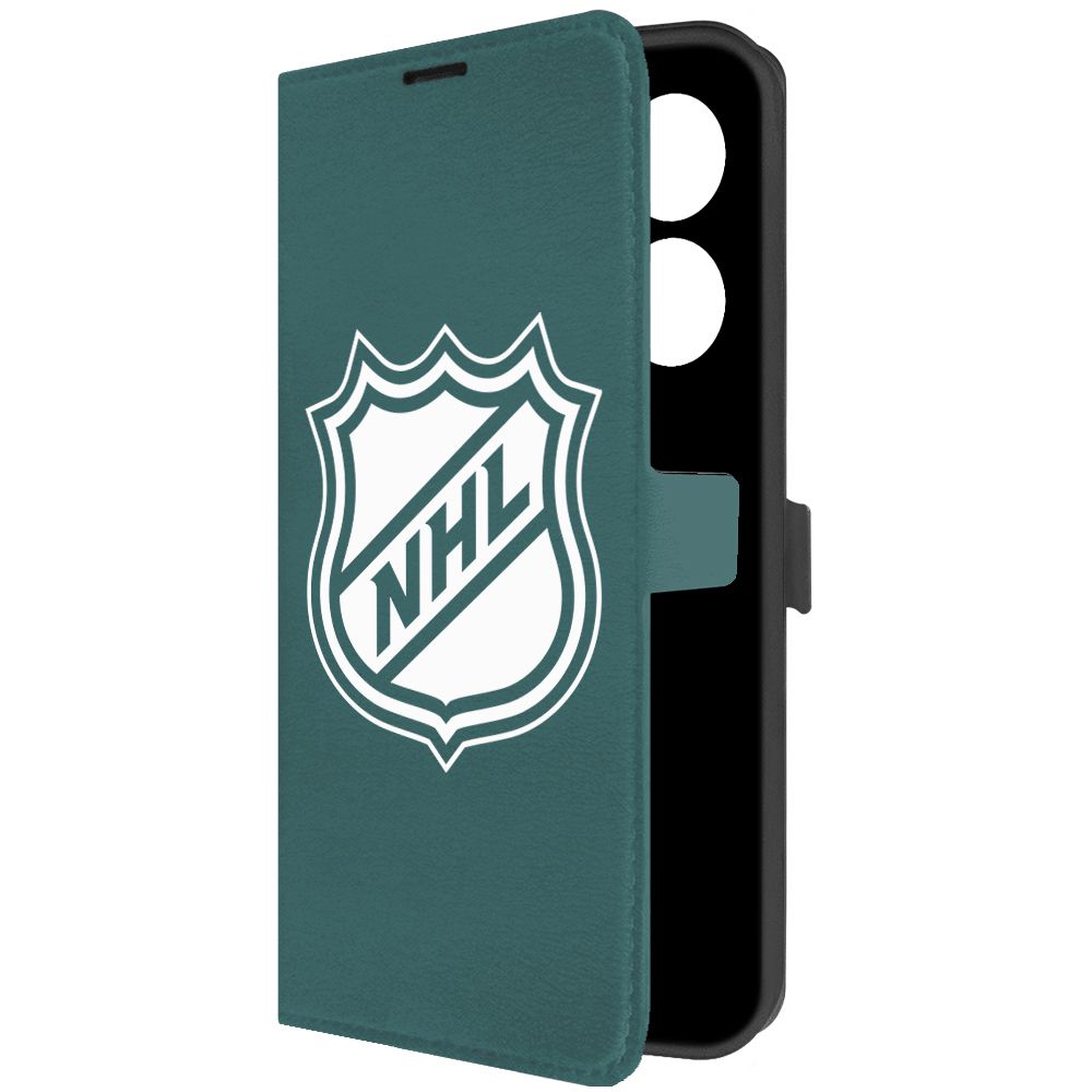 

Чехол-книжка Krutoff Eco Book для Tecno Camon 20 Pro NHL зелёный опал, Зеленый