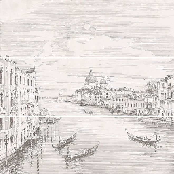 Панно Город на воде Venice панно (3 части) 75х75 панно maritima ceramics maritima navigator 4pz 40x30 см