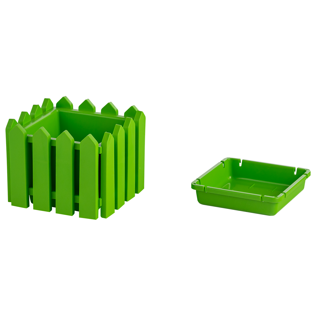 Цветочное кашпо Элластик-Пласт Лардо квадратное зеленый 1 шт.
