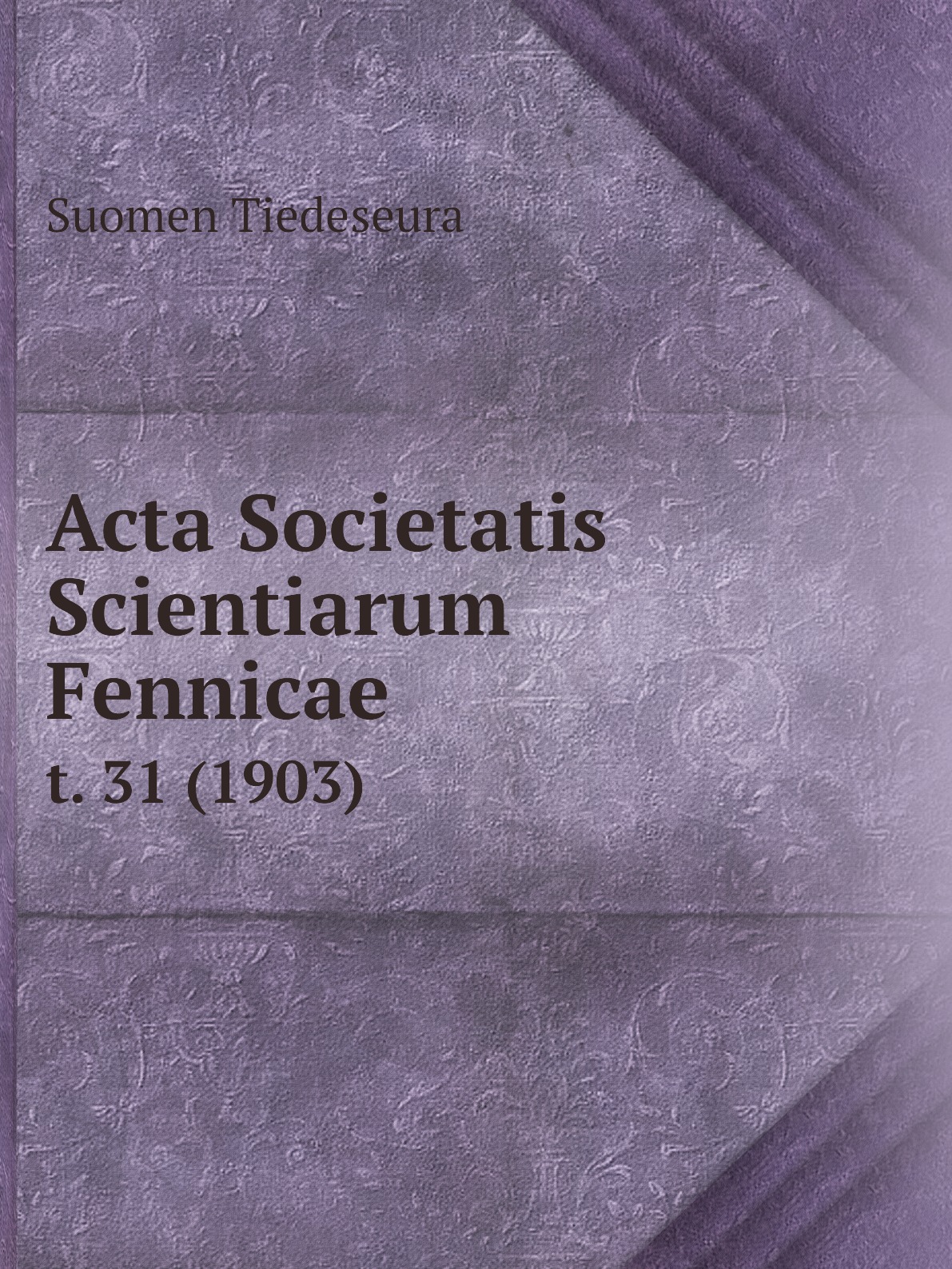 

Acta Societatis Scientiarum Fennicae