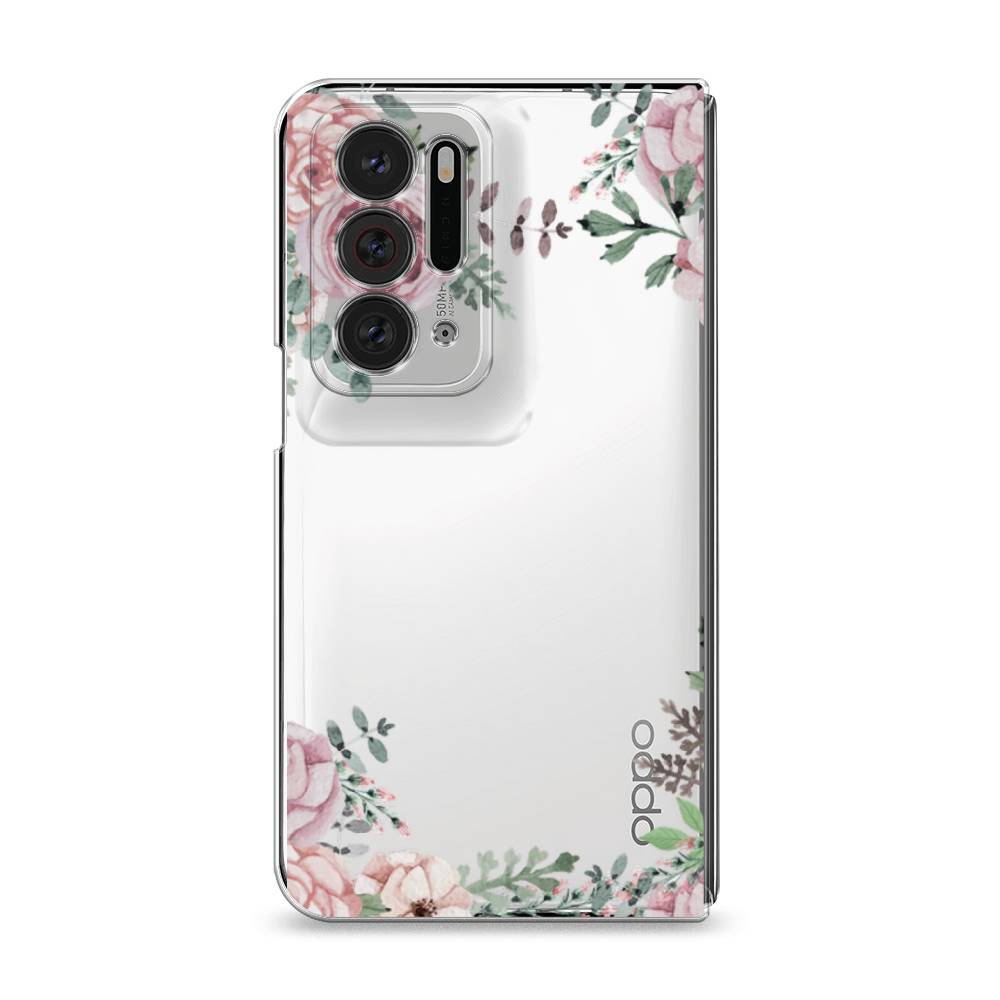 фото Силиконовый чехол "нежные розы акварель" на oppo find n awog