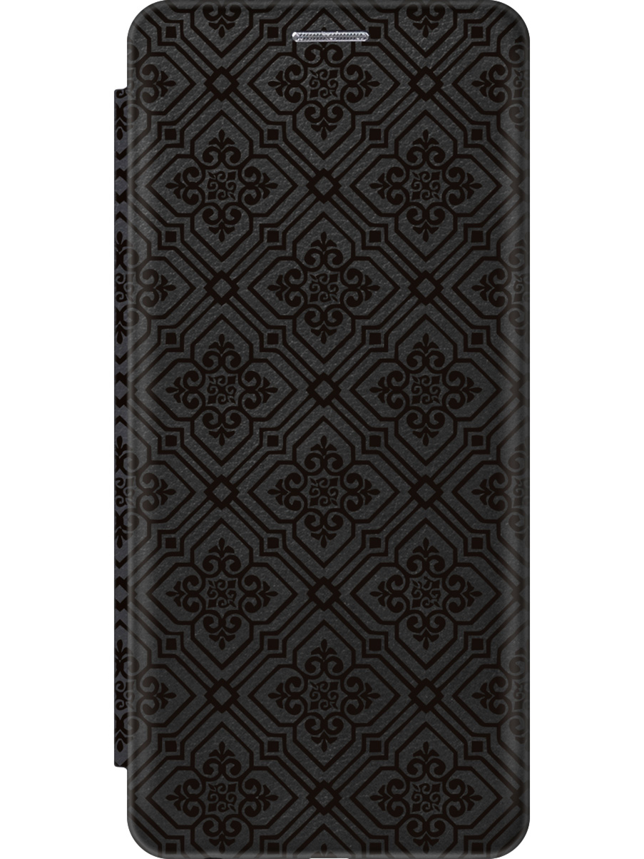 

Чехол-книжка на Apple iPhone 13 Pro Max c 3D принтом "Elegant pattern 15" черный, 20010264