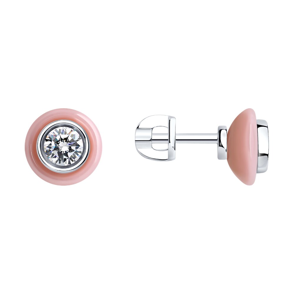 

Серьги из серебра ЯХОНТ Золотой 2703730, керамика/фианит, 2703730