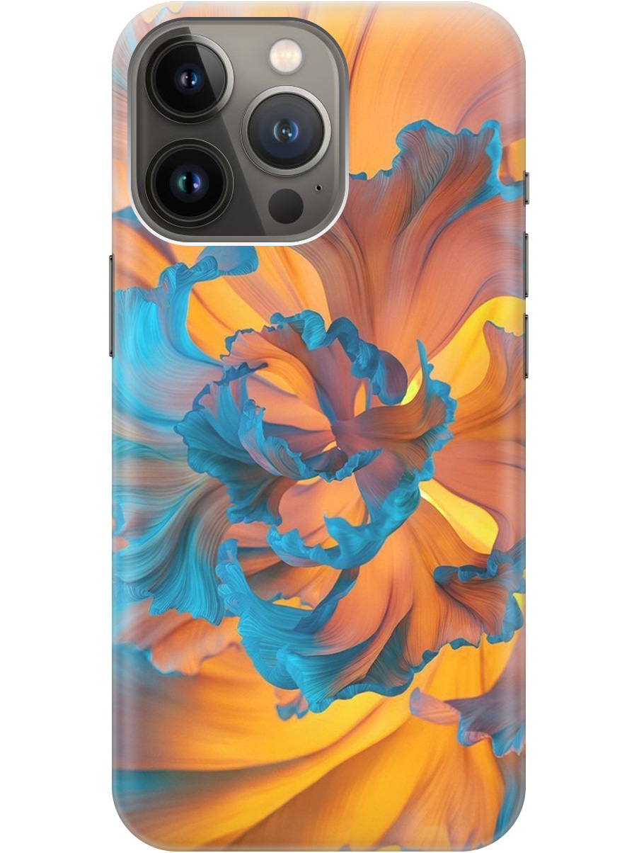 

Силиконовый чехол на Apple iPhone 13 Pro с принтом "Желто-синий цветок" прозрачный, Голубой;желтый, 20010259