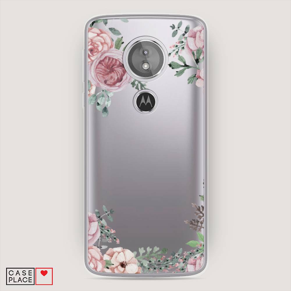 фото Силиконовый чехол "нежные розы акварель" на motorola moto g6 play awog