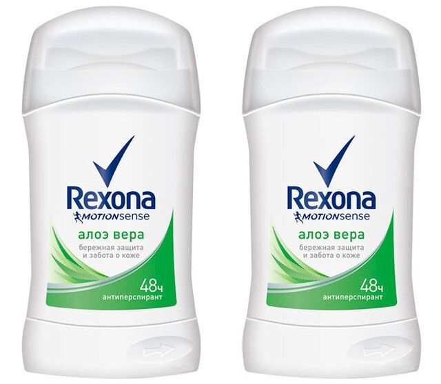 

Дезодорант-стик Rexona aloe vera 40мл 2шт, 30056640