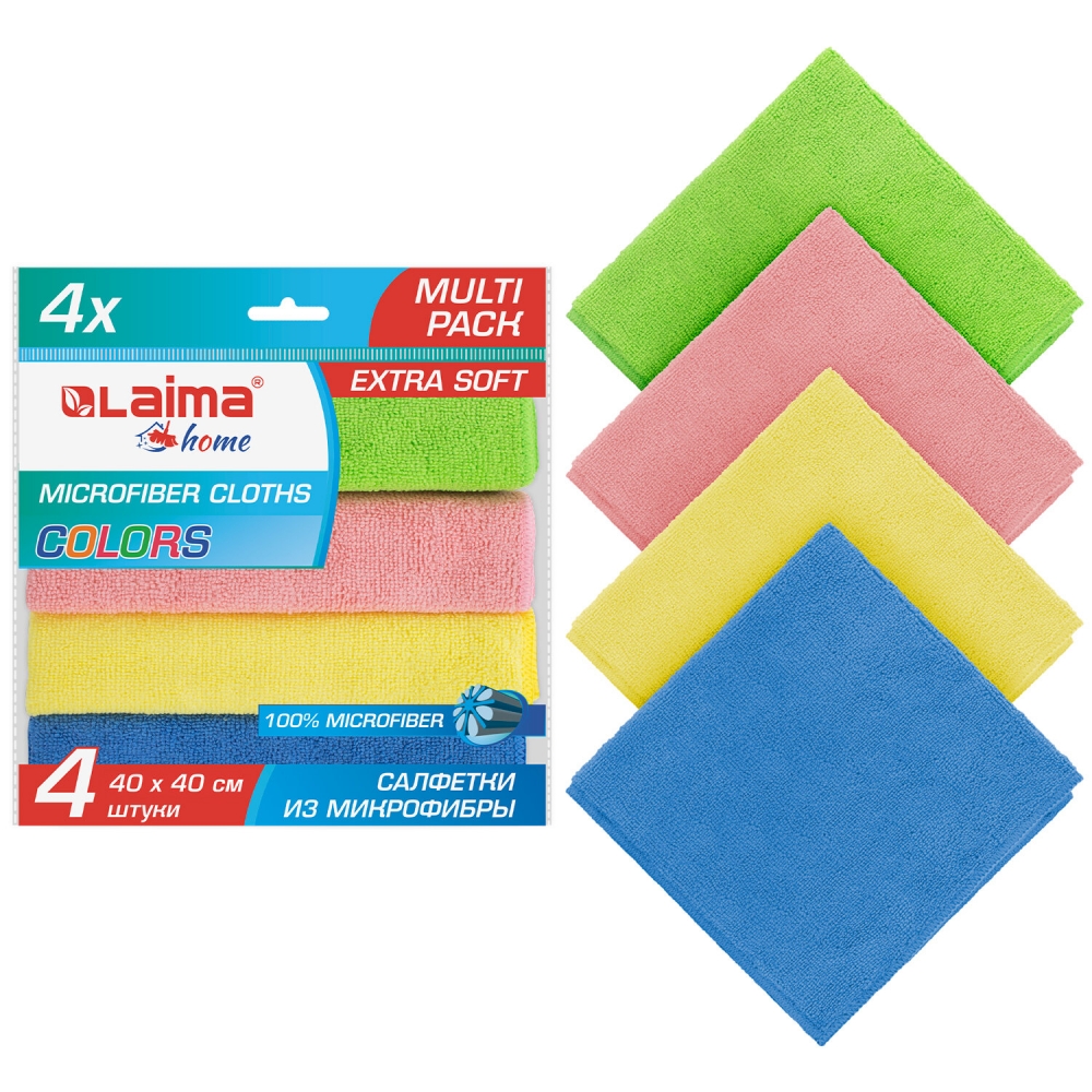 

Набор из 2 шт, Салфетка из плотной микрофибры 40х40 см "MULTI PACK PRO COLOUR 40", КОМПЛЕК