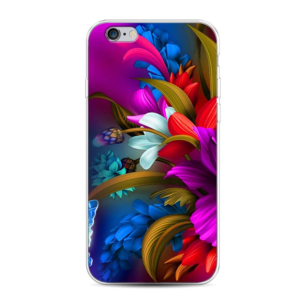 

Чехол для Apple iPhone 6/6S "Фантастические цветы", Фиолетовый;красный;синий, 10450-2