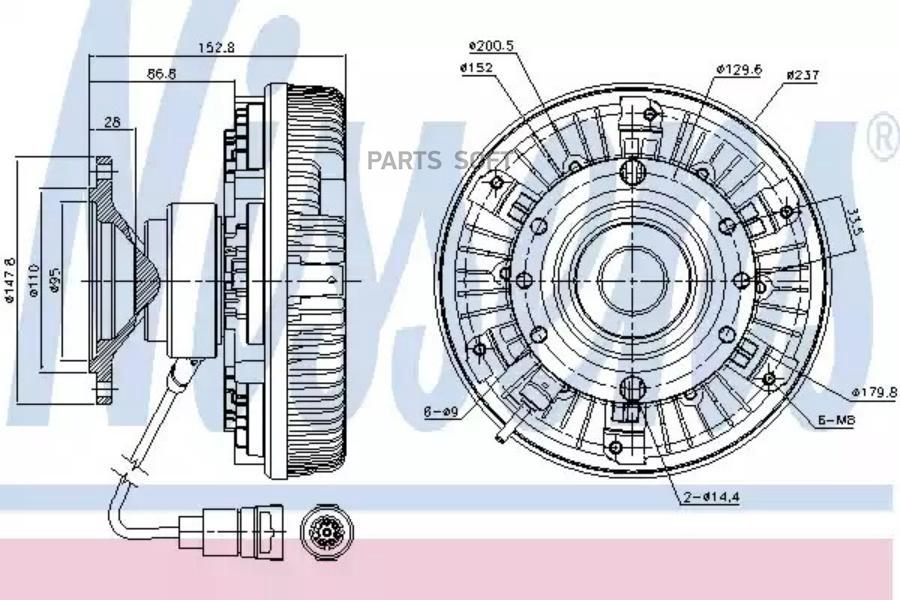 

Вискомуфта! электр. без крыльчатки d=260mm DAF XF95