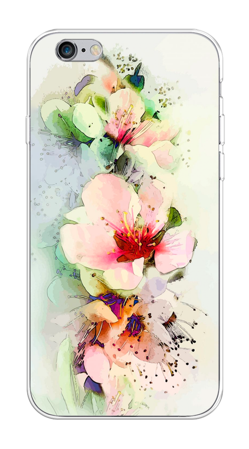 

Чехол на Apple iPhone 6 "Нежные цветы", Зеленый;розовый, 10450-2