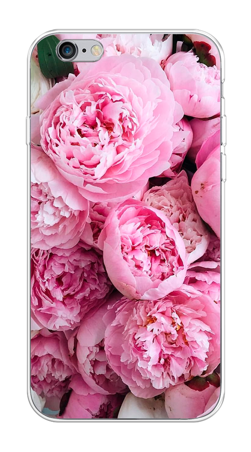 

Чехол на Apple iPhone 6 "Розовые пионы", Бежевый;розовый, 10450-2