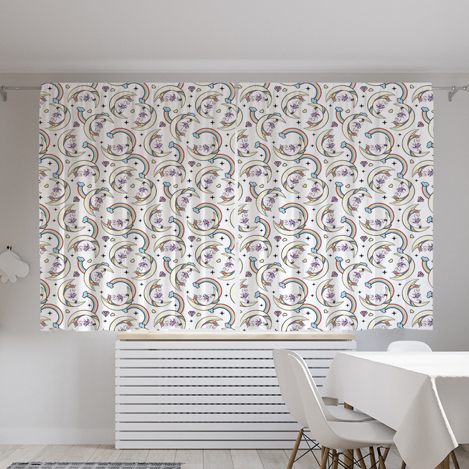 

Классические шторы JoyArty "Книголюб-единорог", серия Oxford DeLux, 2 полотна 145x180 см, Книголюб-единорог