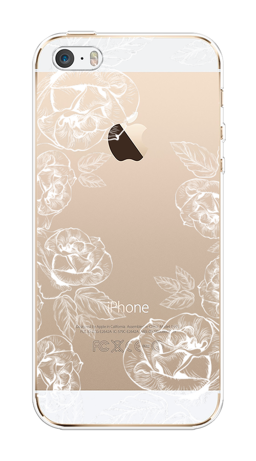 

Чехол на Apple iPhone 5 "Розы графика", Черный;серый, 10350-2