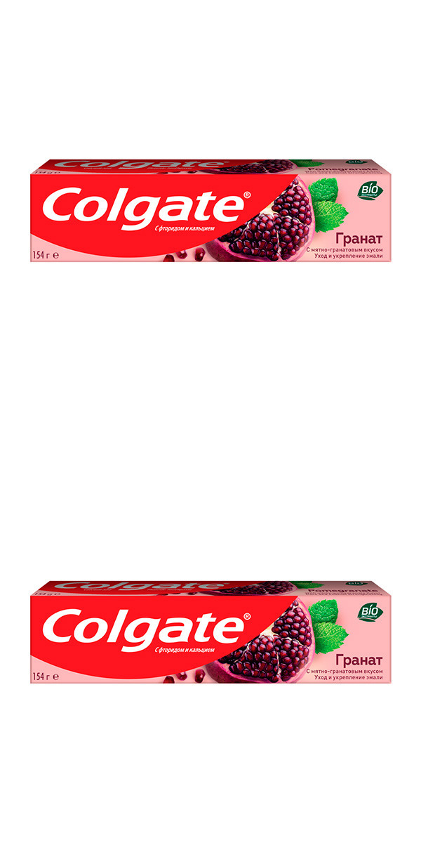 Зубная паста Colgate укрепляющая с мятно-гранатовым вкусом 100мл 2шт зубная паста colgate укрепляющая с мятно гранатовым вкусом 100 мл 2 шт в наборе