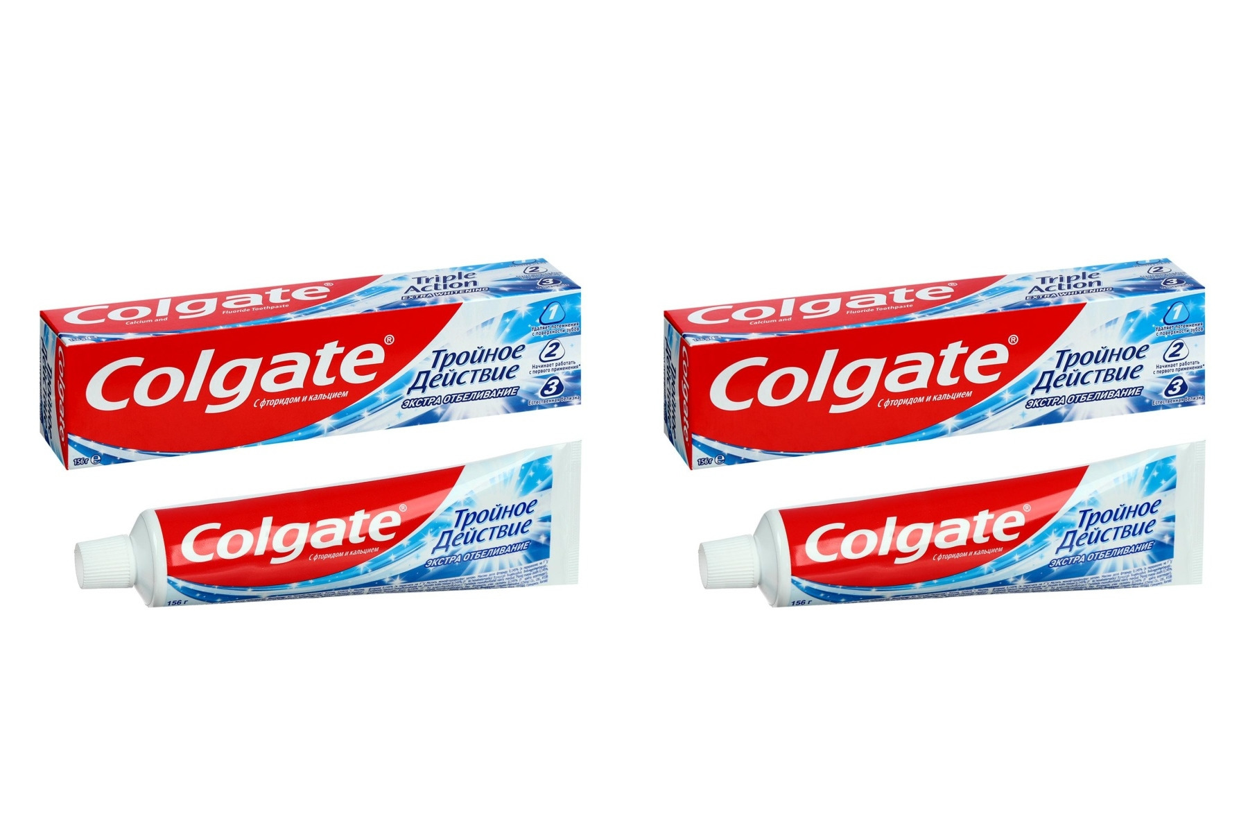 Зубная паста Colgate тройное действие экстра отбеливание 100мл 2шт