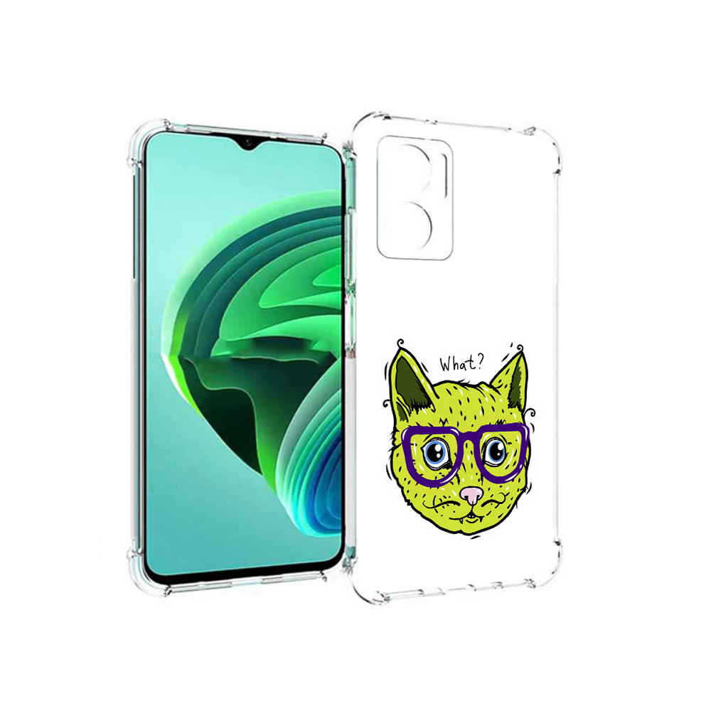 Чехол MyPads Зеленый кот для Xiaomi Redmi Note 11E 5G/Redmi 11 Prime 5G/Redmi 10 5G