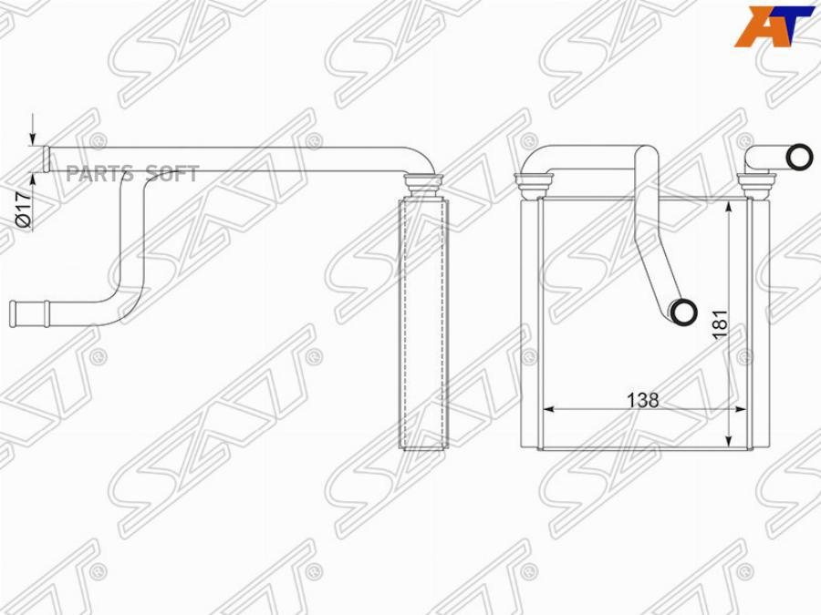 

Радиатор Отопителя Салона Honda Fit/Jazz Gd1-4 01-07 5d Sat арт. ST-HD75-395-0