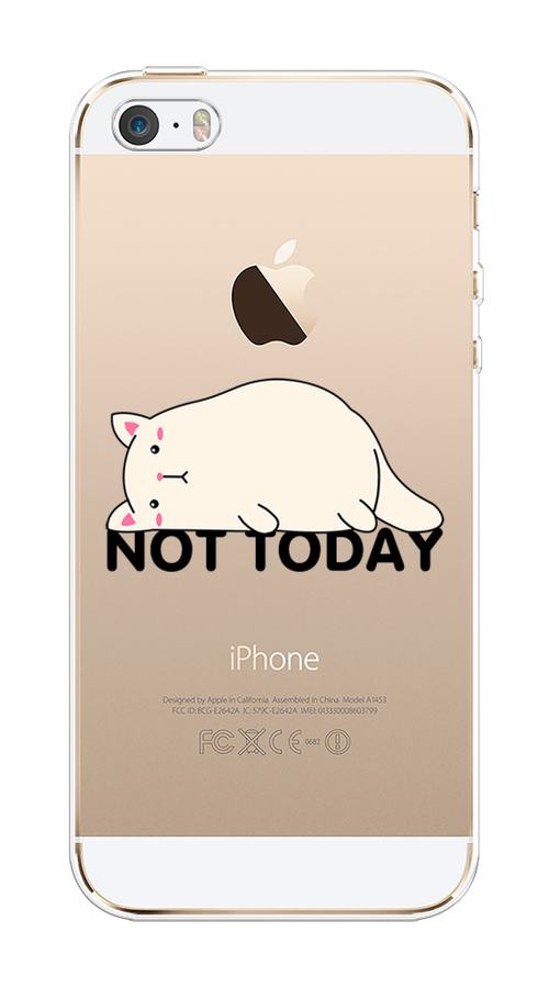 

Чехол на Apple iPhone 5 "Cat not today", Белый;розовый;черный, 10350-1