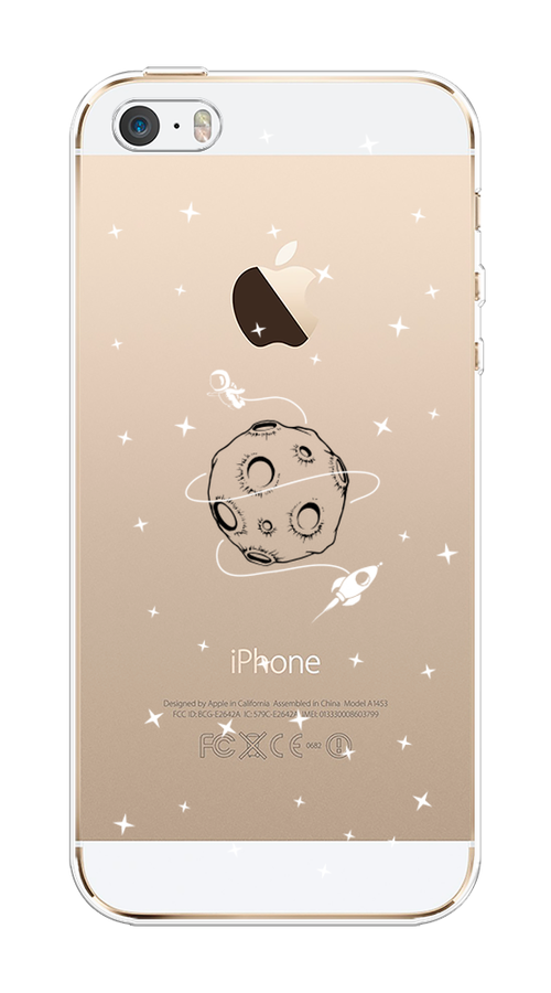

Чехол на Apple iPhone 5 "Полет вокруг луны", Белый;серый;черный, 10350-2